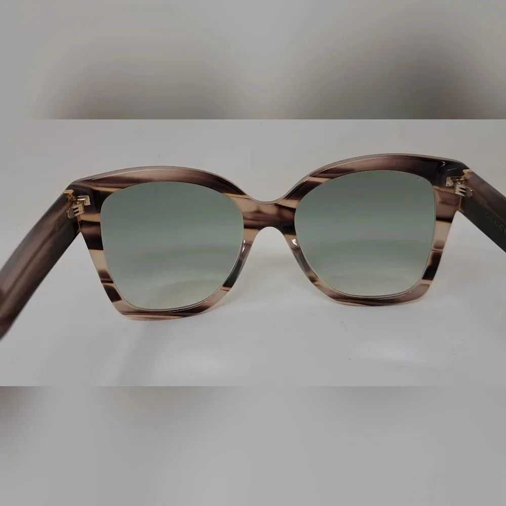 NWT Gucci Women's Sunglasses Marble Gray Square Full Rim GG0459S 005 54-19-145 - Picture 14 of 16